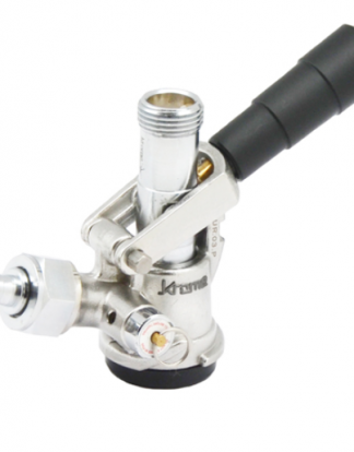 BEER TAP US SANKEY D System Keg Coupler with PRV, Stainless Steel Body and Probe, Pull Handle, 5/8"- 14" Thread Krome Dispense C703