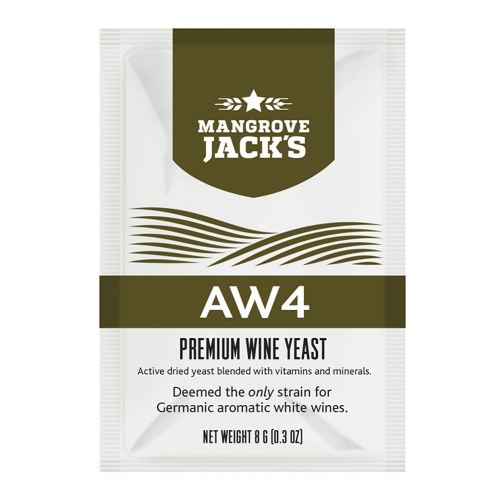 AW4 Mangrove Jack's Premium Specialty Wine Yeast 8g Packet for Germanic Aromatic White Wines