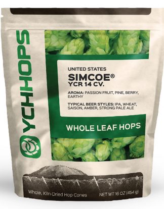SIMCOE LEAF HOPS 1 Pound Dual Purpose Hop Cones Factory Packed Dry Hopped