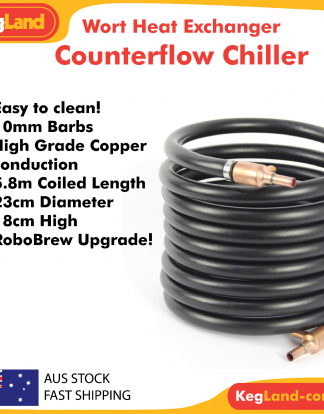 DISCONTINUED KegLand COUNTERFLOW WORT CHILLER Keg Land Efficient Copper Heat Exchanger ECO Base Model KL02035