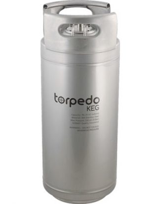 TORPEDO KEG 5 GALLON STACKABLE STAINLESS BALL LOCK CORNY TYPE PEPSI KEG FOR SODA OR BEER KEGS - CORNELIUS KEG OR PEPSI KEG TYPE