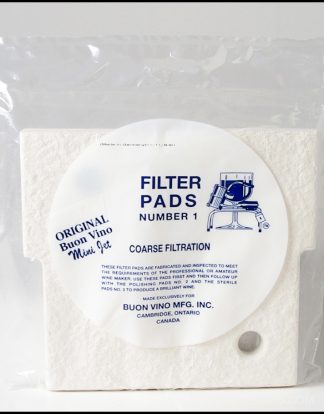 MiniJet WINE FILTER PADS COARSE Grade #1 for Buon Vino MINI Jet Filter (Factory Pack of 3)
