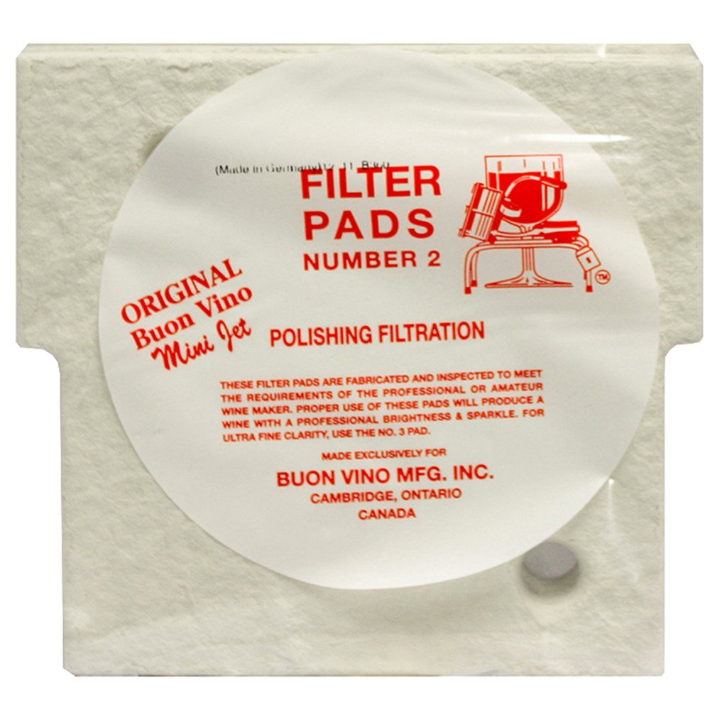 WINE FILTER PADS FINE Polish Grade #2 for Buon Vino MINI Jet Filter (Factory Pack of 3)