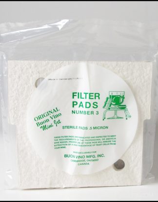 WINE FILTER PADS STERILE #3 for Buon Vino MINI Jet Filter (Factory Pack of 3)