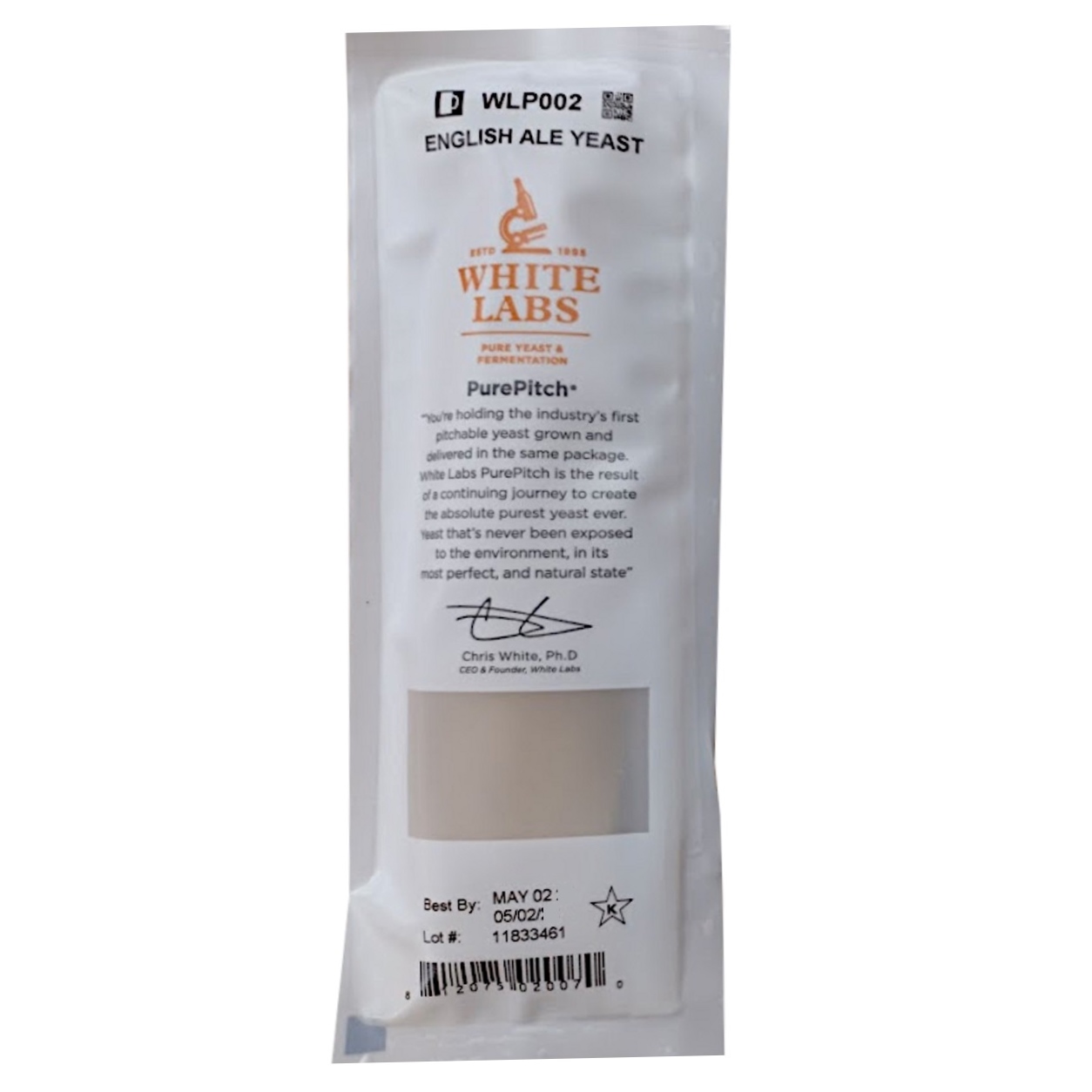 White Labs English Ale Yeast WLP002 - Includes Heat Shield and Ice Pack