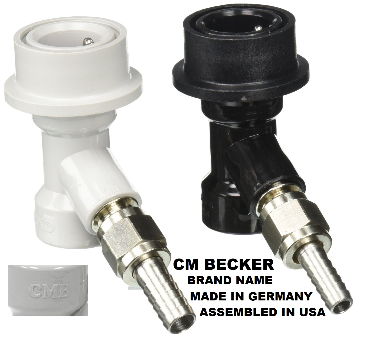 CMB BALL LOCK DISCONNECTS Set Complete MFL Type Kit For Ball Lock Pepsi-Type Corny Kegs with Swivel Nuts for 5/16 Gas Side, 1/4 Liquid Side Includes Worm Clamps - Image 4
