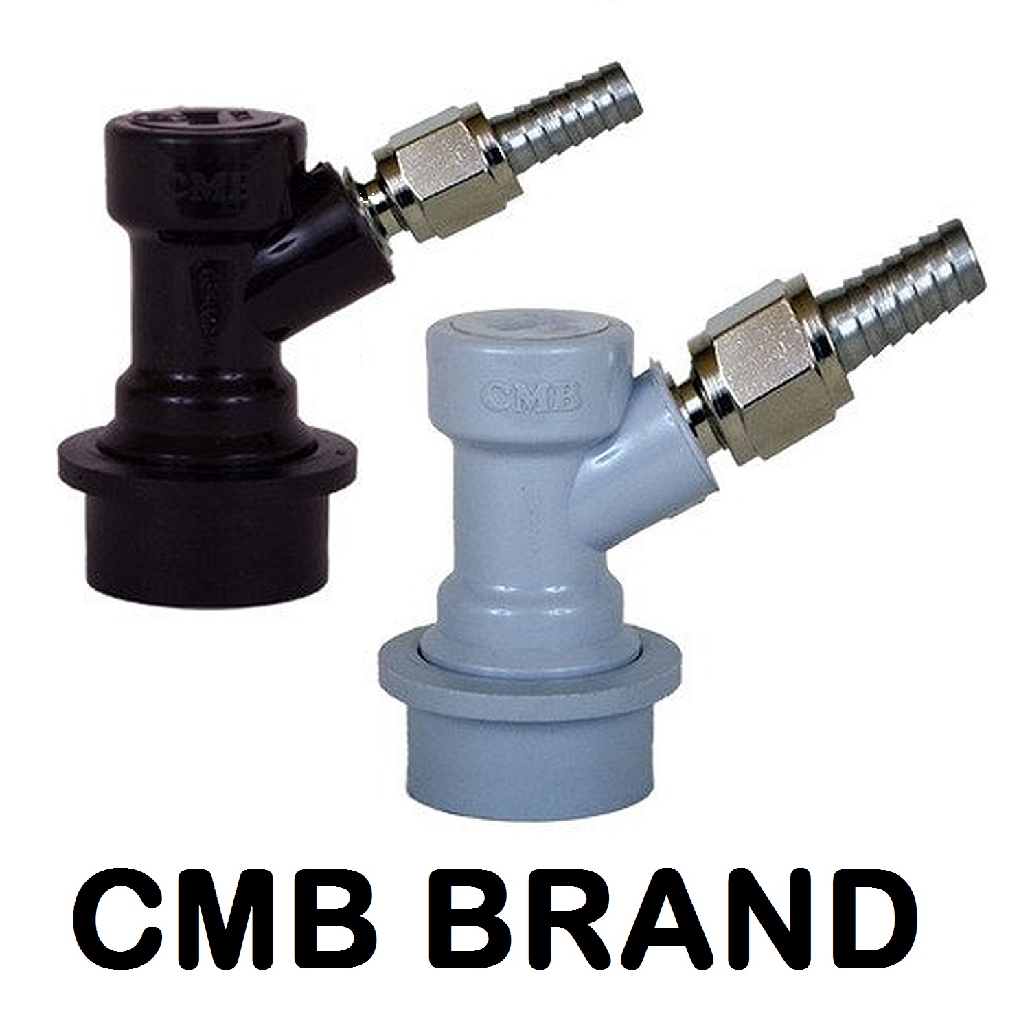 CMB BALL LOCK DISCONNECTS Set Complete MFL Type Kit For Ball Lock Pepsi-Type Corny Kegs with Swivel Nuts for 5/16 Gas Side, 1/4 Liquid Side Includes Worm Clamps - Image 2