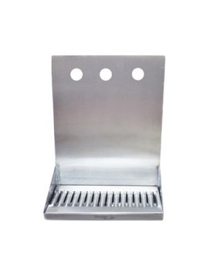 3 HOLER Shank Mounted Brushed Stainless Steel Drip Tray with Drain Krome Dispense C4123