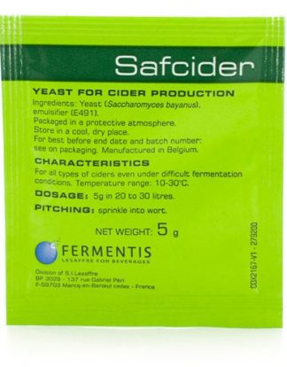 Safcider AB-1 CIDER YEAST Single 5 Gram Pack for Wet or Dry Ciders:  Apple Blackberry Blueberry Cherry Pear Pumpkin Strawberry