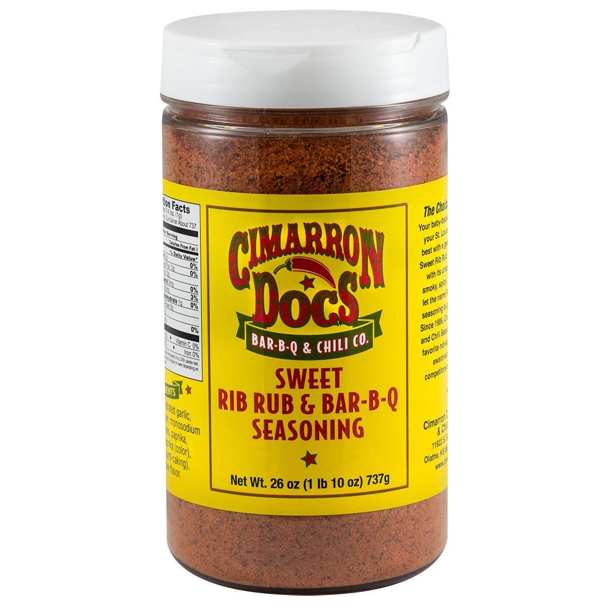 Cimarron Docs Sweet Rib Rub & Bar-B-Que Seasoning Large 26oz - Image 7