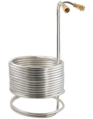 HUGE 50 FOOT Stainless Steel Immersion Type Wort Chiller with Brass Fittings 1/2"x50'x12.5" Across