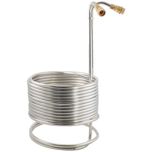 HUGE 50 FOOT Stainless Steel Immersion Type Wort Chiller with Brass Fittings 1/2"x50'x12.5" Across