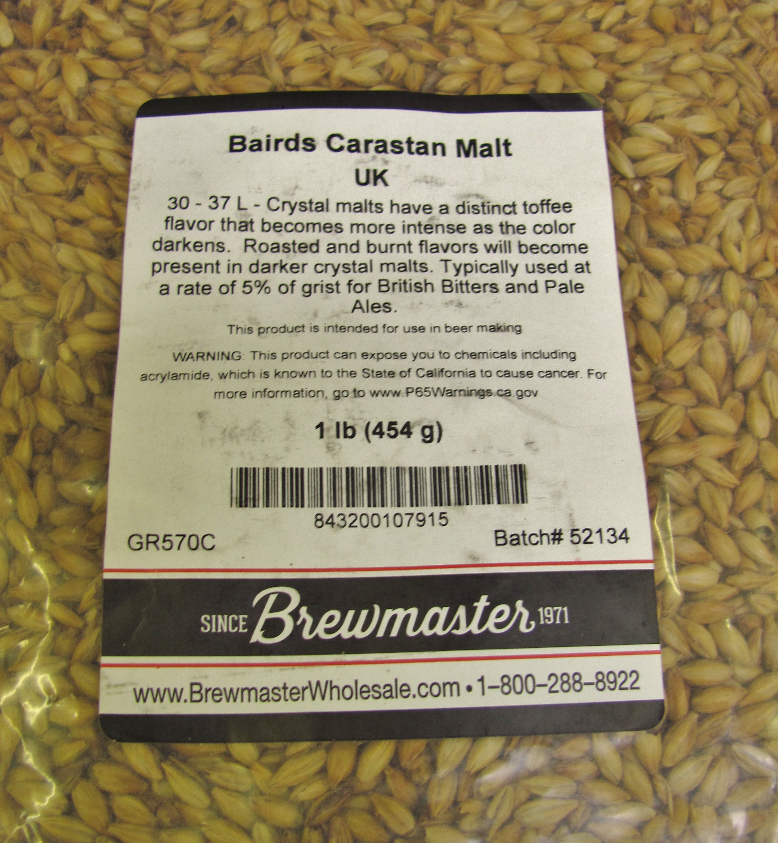 Bairds English Carastan Malt - 1 Pound Uncrushed - Image 2