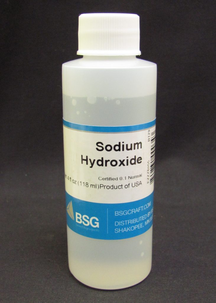 Sodium Hydroxide 4 oz Reagent for BSG Acid Test Kit Certified 0.1