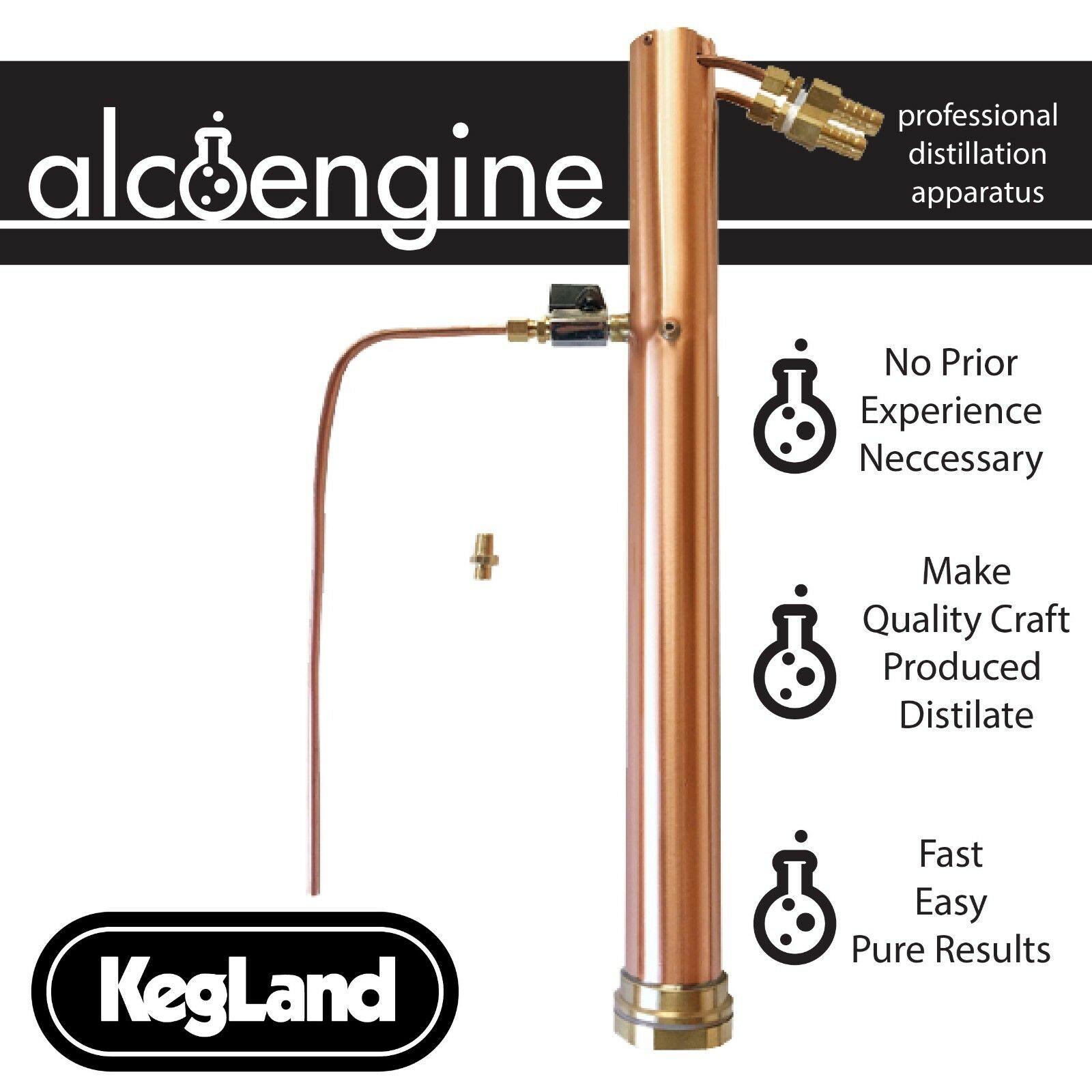 DS130 SPIRITMAKER COPPER CONDENSER Reflux Whiskey Still Top from New Zealand (AlcOengine KL04633) - Image 8