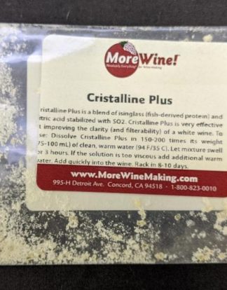 CRISTALLINE PLUS Wine Fining Agent from Scott Labs - 0.5 Gram - Packaged by Cellar Science FIN62