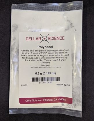 POLYCACEL 5.5gram Scott Labs Wine Fining Prevents Browning and Pinking (SMALL PACK)