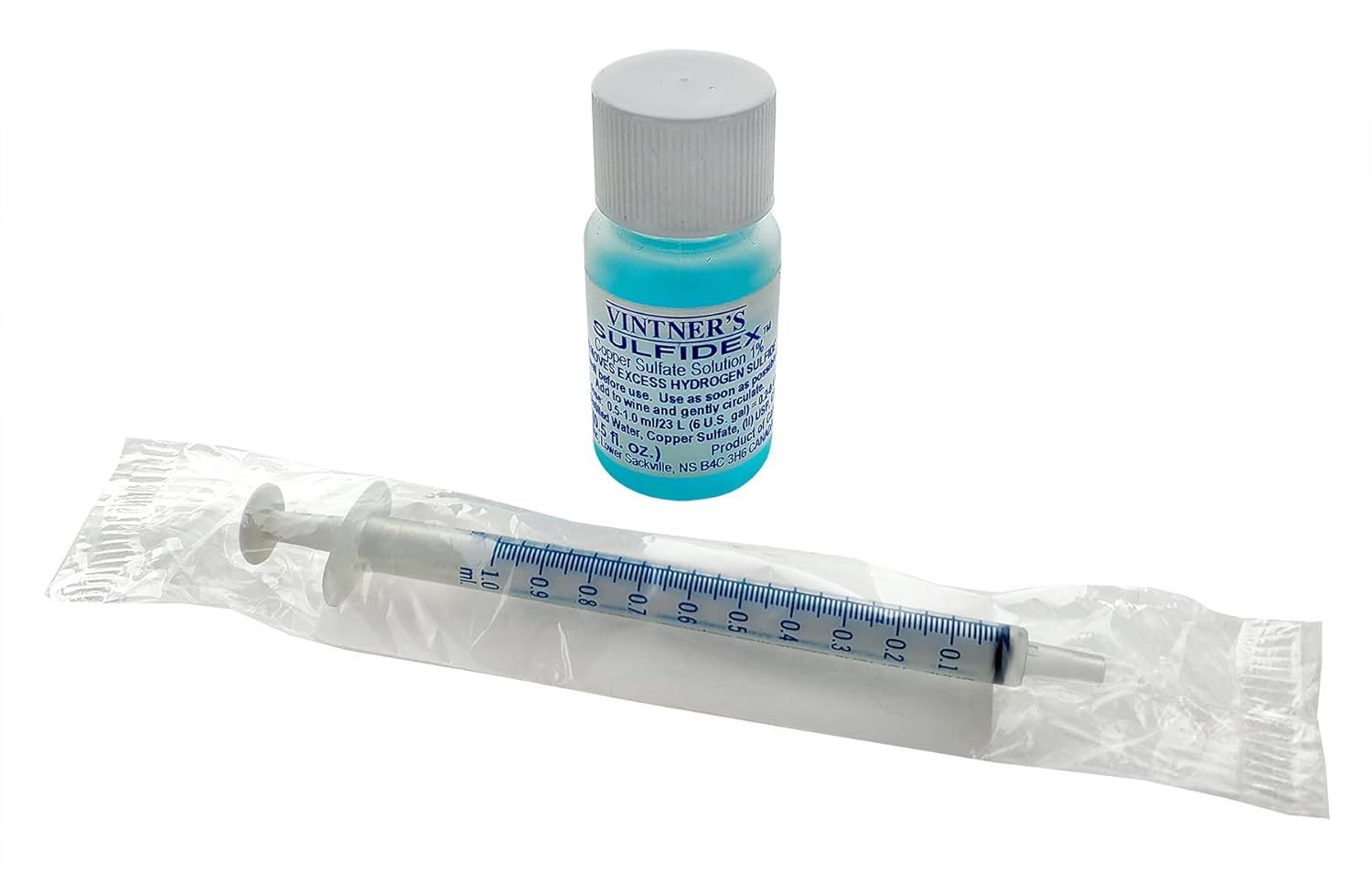 VINTNER'S SULFIDEX 1/2 oz Copper Sulfate Solution - Removes Rotten Egg Smell (H2S) FIN78
