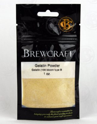 GELATIN POWDER FINING 1oz 100 Bloom Type B Positive Charge for Clarification of Beer and Wine