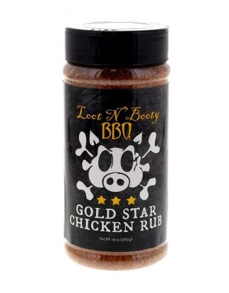 Loot N' Booty BBQ Gold Star Chicken Rub 13 Oz Shaker
