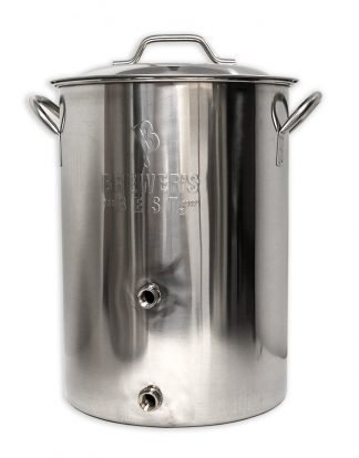 Brewer's Best 8 gal Stainless Steel Home Brewing Kettle - Boiling Pot for Soup or Beer - Two Welded Ports