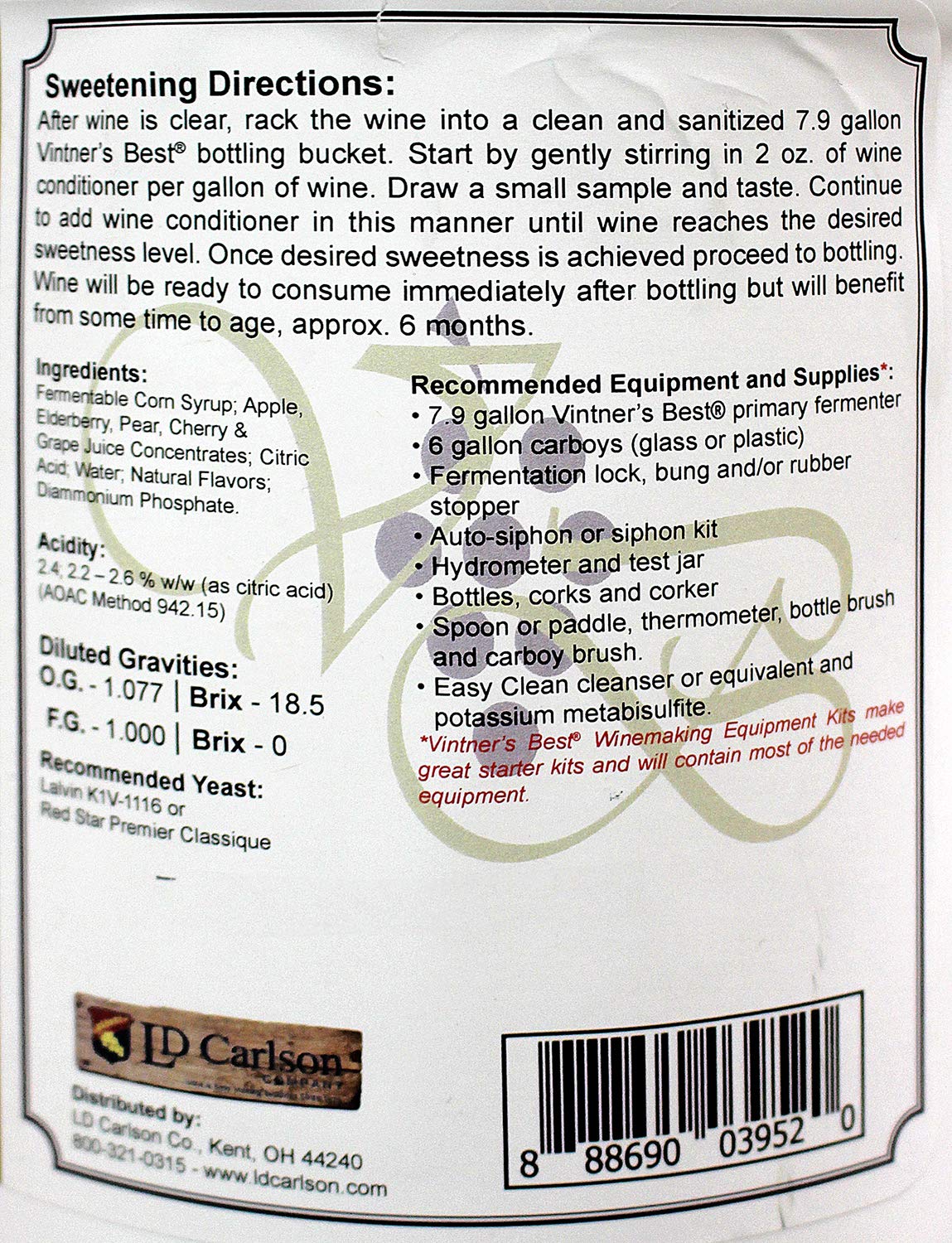 BLACK CHERRY WINE BASE Vintners Best 128oz Fruit Wine Base - Makes 5 Gallons - Image 4