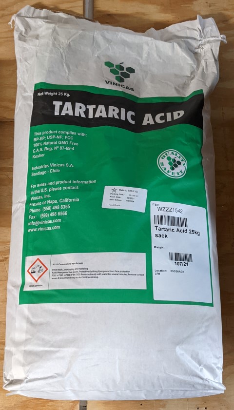 TARTARIC ACID 55LB (25kg) Food Grade for Winemaking, Soda, Cheesemaking, Baking, and Cosmetics from Caviro Distillerie - Image 6