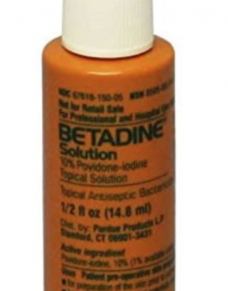 BETADINE SOLUTION 1/2oz IODINE ANTISEPTIC by Avro Health Ideal for Survival First Aid Kit (Surgical Grade)