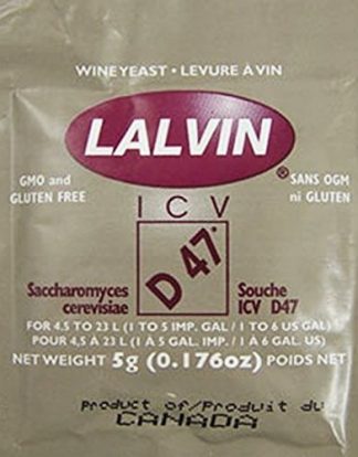 ICV-D-47 D47 DRY WINE YEAST Côtes du Rhône for White and Blush Wines 5g Packet from Lalvin