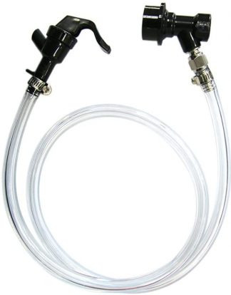 PICNIC FAUCET PARTY KIT for Ball Lock Corny Keg - Includes Cobra Faucet Tap, Disconnect, Swivel Nut set, clamps and and 5' of 1/4" Beer Line