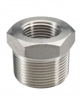 SS HEX BUSHING REDUCER 1/2" Male to 3/8" Female NPT 304 Stainless Steel