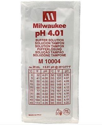 MILWAUKEE 4.01 pH Calibration Buffer Solution 4.01 20 mL Instant Single-use Sachet Pouch