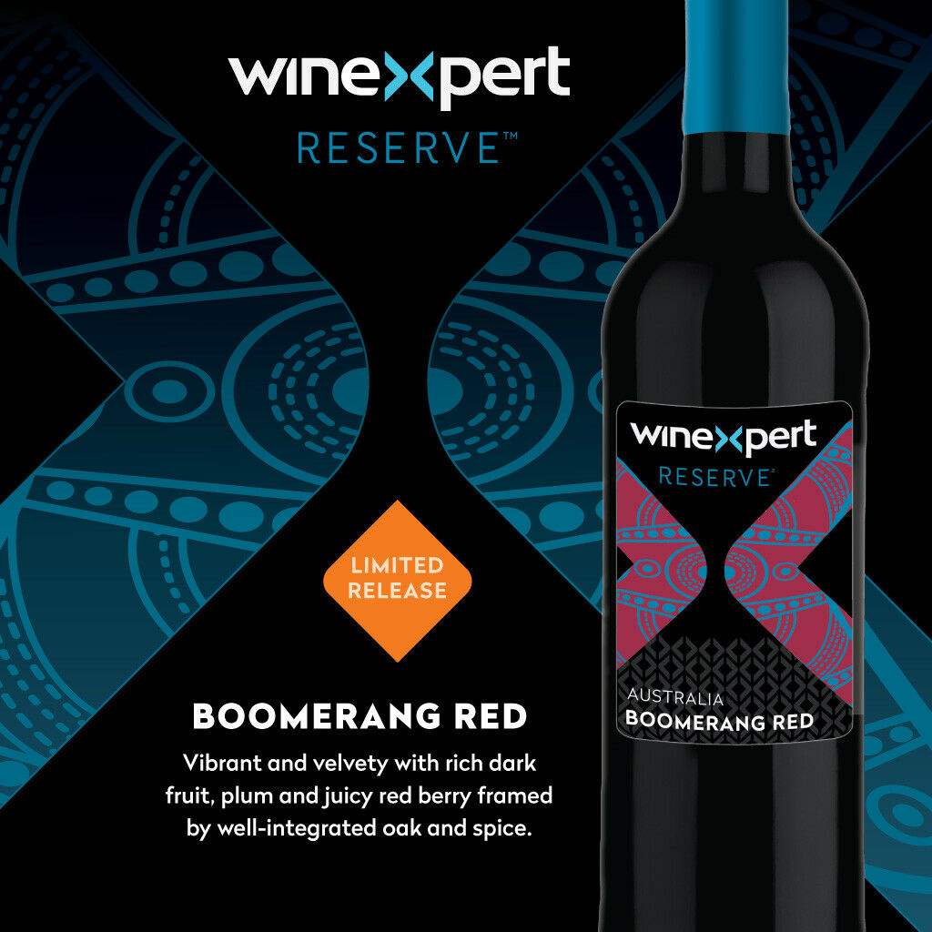 BOOMERANG RED Wine Kit (Australia) Winexpert Reserve Limited Series 10L - Makes 6 Gallons Wine - Image 5