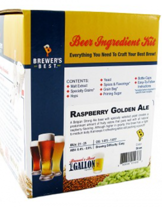 RASPBERRY GOLDEN ALE BEER KIT - SAMPLER KIT MAKES ONE GALLON - FREE SHIPPING!