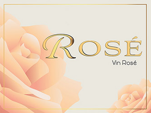 ROSÉ WINE Bottle Labels Pack of 30 ‘PEACH ROSES’ Contemporary Design Self-Adhesive Easy Peel Vin Rose