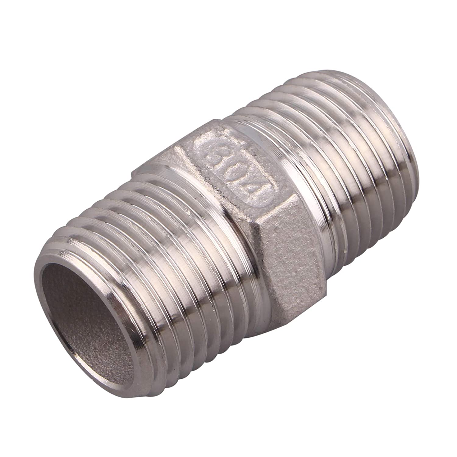 HEX NIPPLE 1/2 Inch Male NPT Stainless Steel 304 Threaded Pipe Fitting for Home Brewing - Image 2