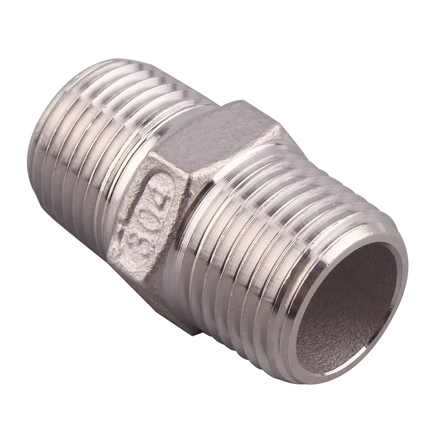 HEX NIPPLE 1/2 Inch Male NPT Stainless Steel 304 Threaded Pipe Fitting for Home Brewing - Image 3