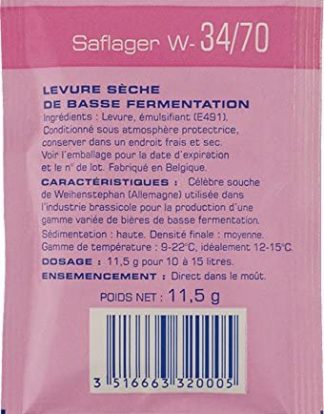 W-34/70 FERMENTIS SAFLAGER Beer Yeast Single Pack W3470 for Bavarians, Wheat, and WEIHESTEPANER