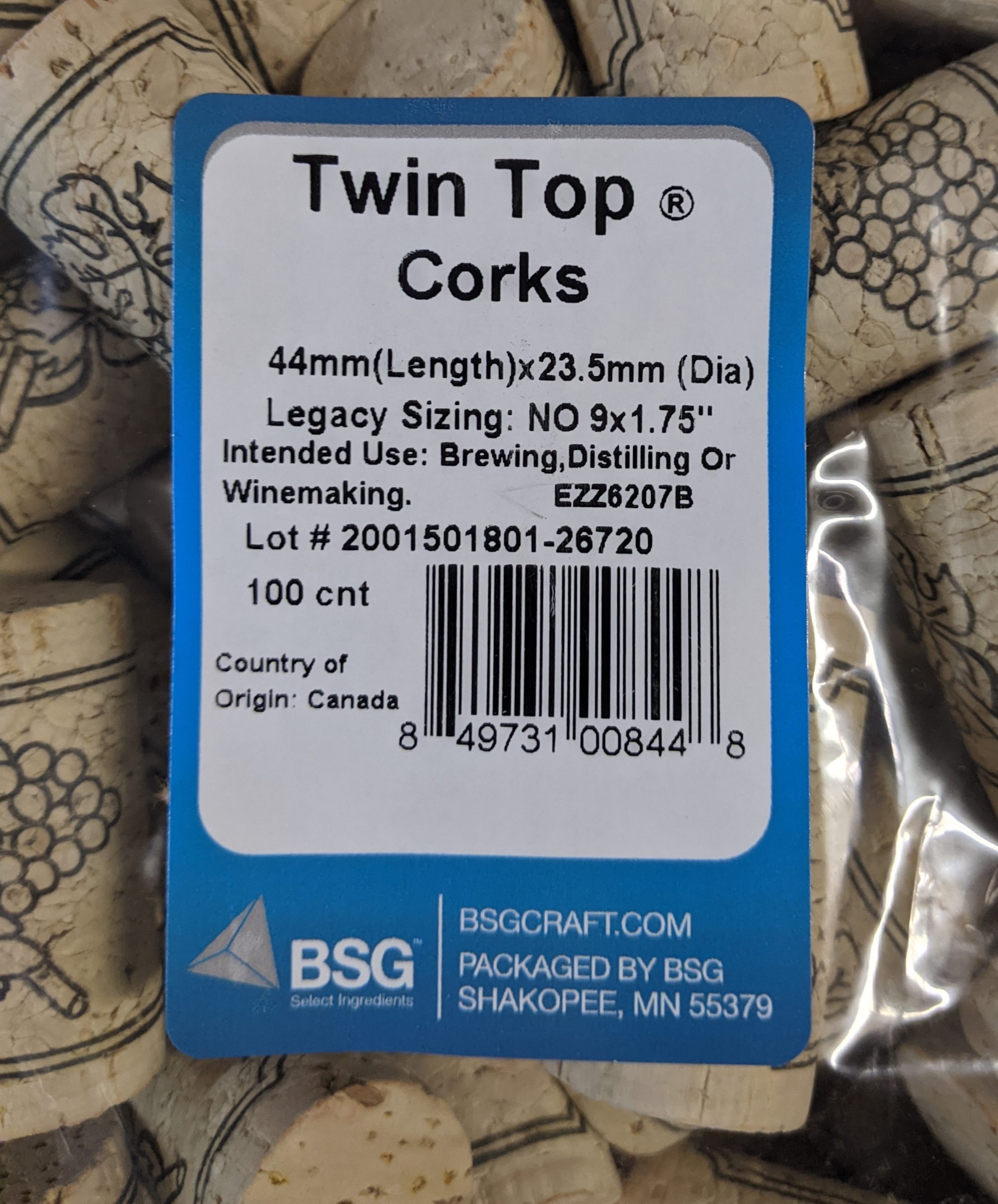 Store Stock WINE CORKS 1+1 DUO CORK Sealed Bag of 1000 Twin Top Wine Bottle Corks #9 1.75" 44mm length x 23.5mm for Safe Long Term Storage Twin Real Cork Disks - Image 6