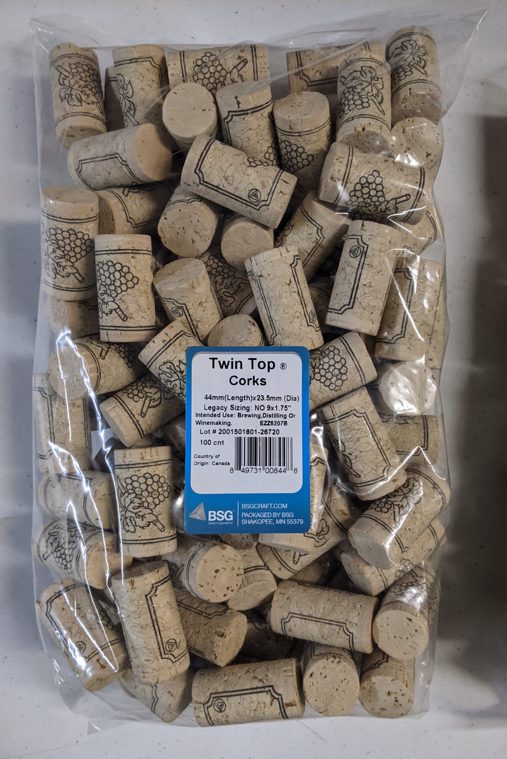 Store Stock WINE CORKS 1+1 DUO CORK Sealed Bag of 1000 Twin Top Wine Bottle Corks #9 1.75" 44mm length x 23.5mm for Safe Long Term Storage Twin Real Cork Disks - Image 7