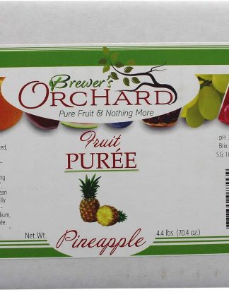 PINEAPPLE PUREE 4.4 Pound Boxed Bladder Brewer's Orchard Natural Fruit Purees for Shrub, Cider, Mojitos, Wine and Beer