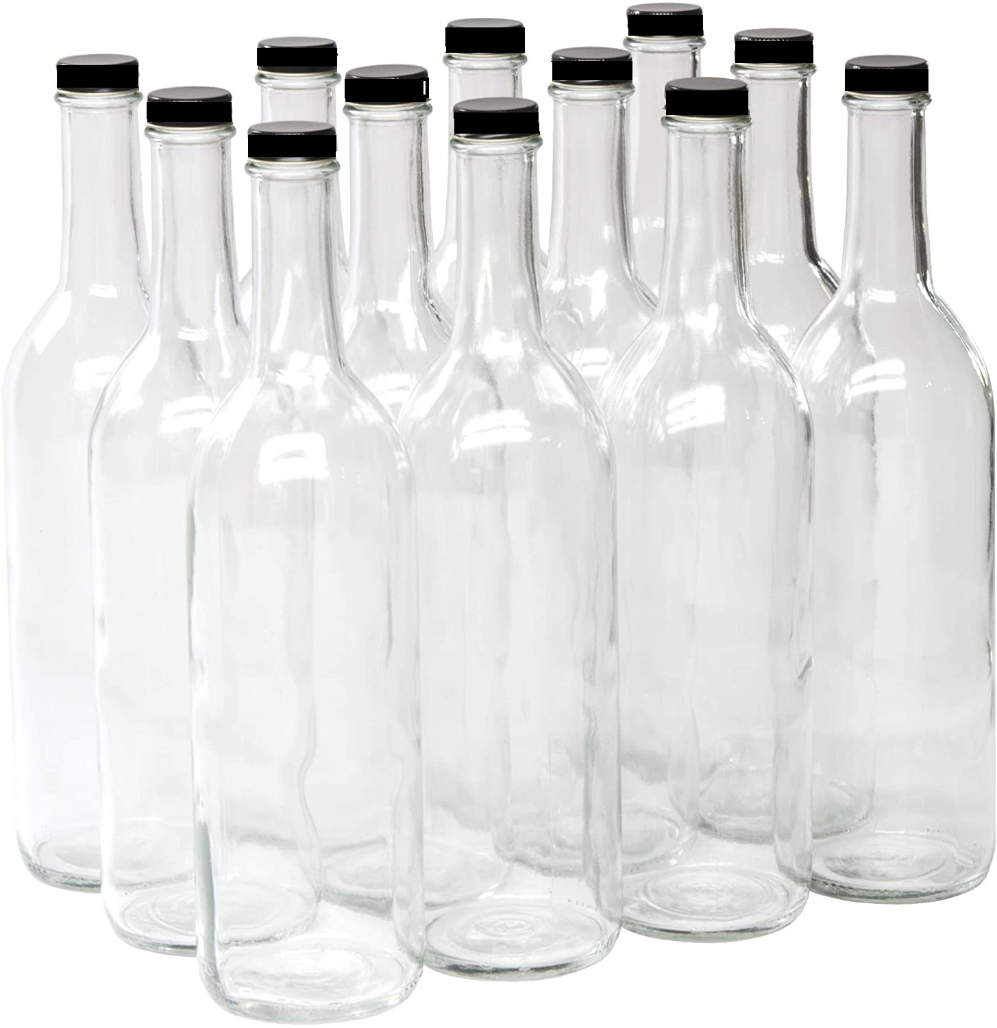 Savant Speel Berouw SCREW TOP WINE BOTTLES 750 ml Clear Glass Claret/Bordeaux Bottles, 12 per  case, 28/400 CT Finish Includes Caps - Hobby Homebrew