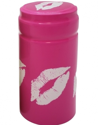 100 Pack PINK KISS SWAK "Sealed with a Kiss" SHRINK CAPSULES 100 PVC Caps for Wine Bottles