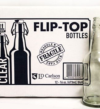CLEAR FLIP TOP GROLSCH BOTTLES LDC Brand Case of 12 16oz Glass Beugel with Swing Top Caps for Soda Cider Mead Beer