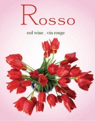 WINE BOTTLE LABELS Pack of 30 ROSSO Red Wine Labels Tulips Design Self-Adhesive Easy Peel