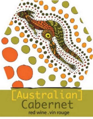 WINE BOTTLE LABELS Pack of 30 AUSTRALIAN CABERNET SAUVIGNON Indigenous Art Kangaroo Self-Adhesive Easy Peel