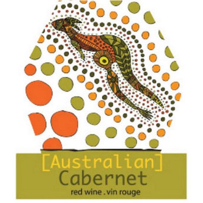 WINE BOTTLE LABELS Pack of 30 AUSTRALIAN CABERNET SAUVIGNON Indigenous Art Kangaroo Self-Adhesive Easy Peel