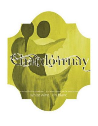 WINE BOTTLE LABELS Pack of 30 CHARDONNAY Green Plaque with Fantasy World Design Self-Adhesive Peelable