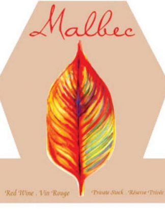 WINE BOTTLE LABELS Pack of 30 MALBEC Leaf Design Self-Adhesive Easy Peel