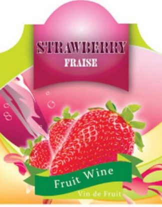 WINE BOTTLE LABELS Pack of 30 STRAWBERRY Word Strawberry Stenciled Font Fruit Design  Self-Adhesive Easy Peel